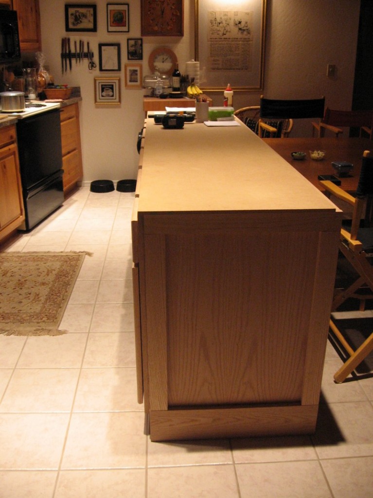 DIY Kitchen Island Cabinet - Added panels and framing