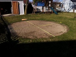 DIY Patio with Fire Pit - Measuring The Area
