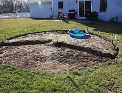 DIY Patio with Fire Pit - Digging