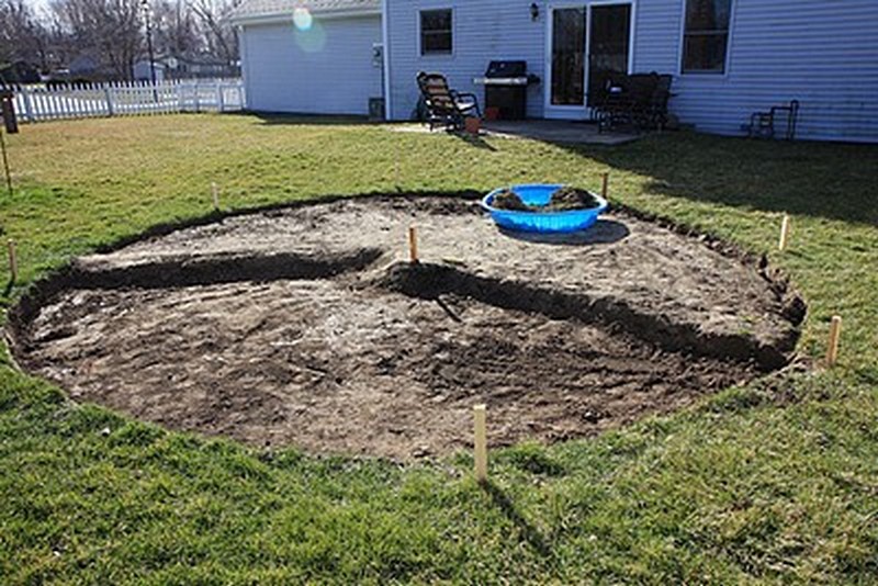 DIY Patio with Fire Pit - Digging