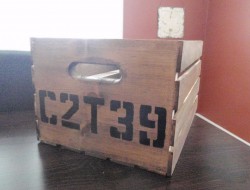 DIY Vintage Crate Shelving Unit - Painted letters and numbers