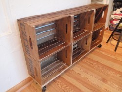 DIY Vintage Crate Shelving Unit - Add crates to the top