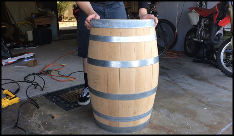 DIY Wine Barrel Dog Bed - Barrel