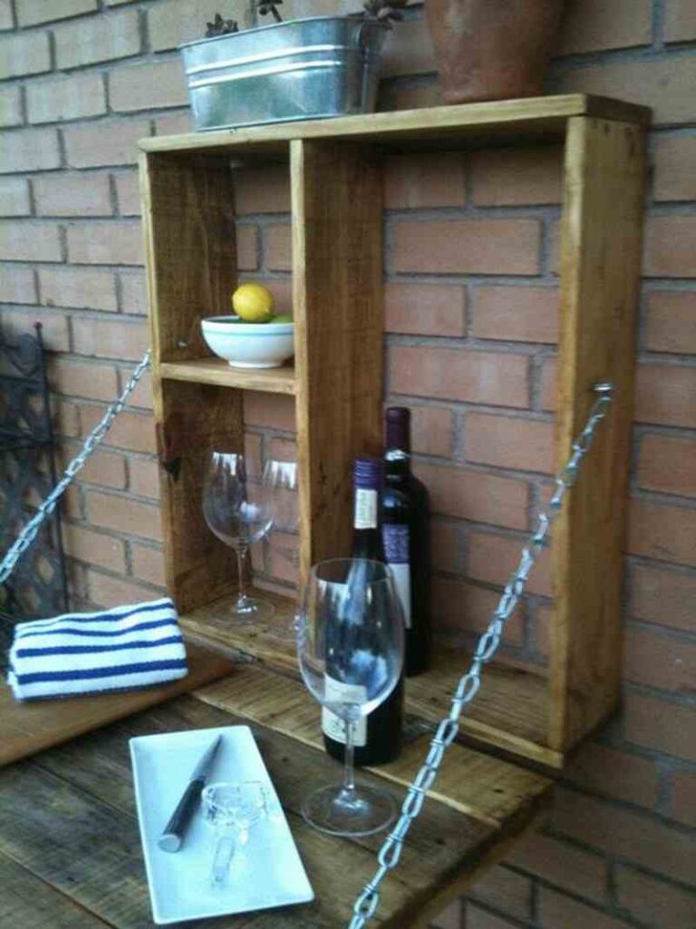 Pallet Fold Down Outdoor Bar - Finished Pallet Fold Down Outdoor Bar