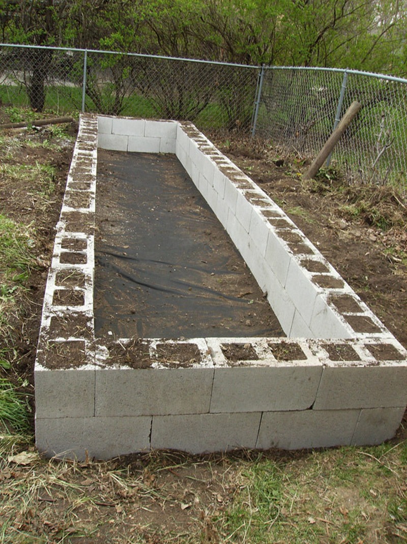 DIY Cinder Block Raised Garden Bed - Done