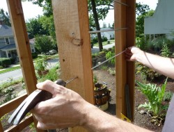 DIY Arbor Trellis - Apply hammer liberally