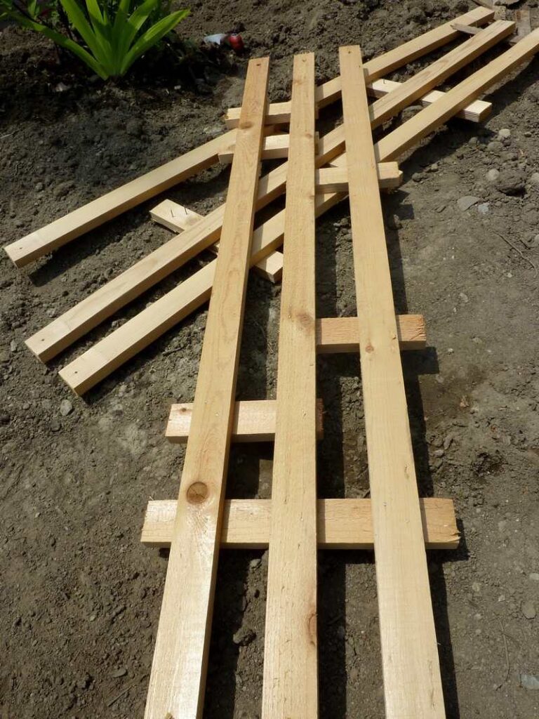 DIY Arbor Trellis - Trellis bits removed