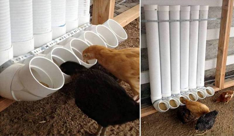 pvc chicken feeder t