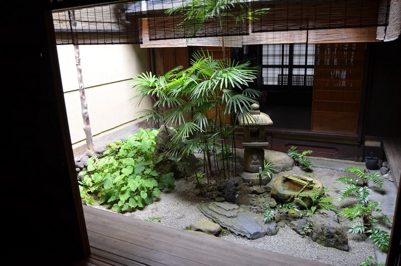 A Japanese courtyard.