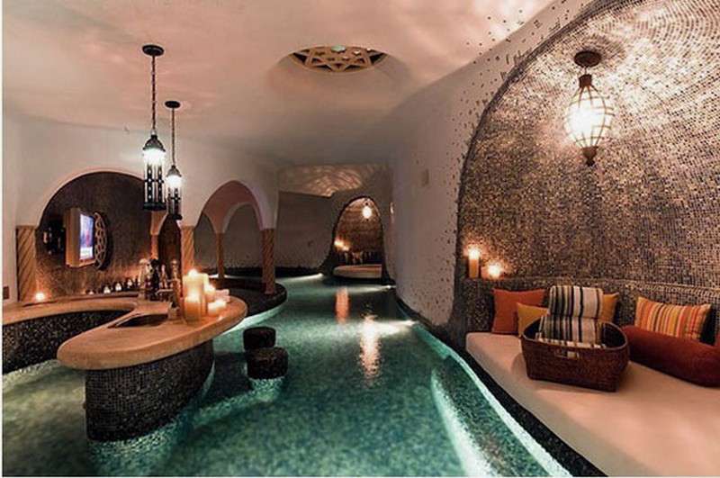 Indoor Pool Design Ideas with Mini Bar in The Inside  - Remals