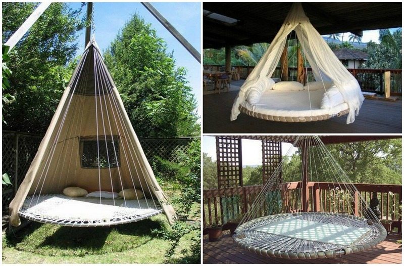 Hanging trampoline outlet bed