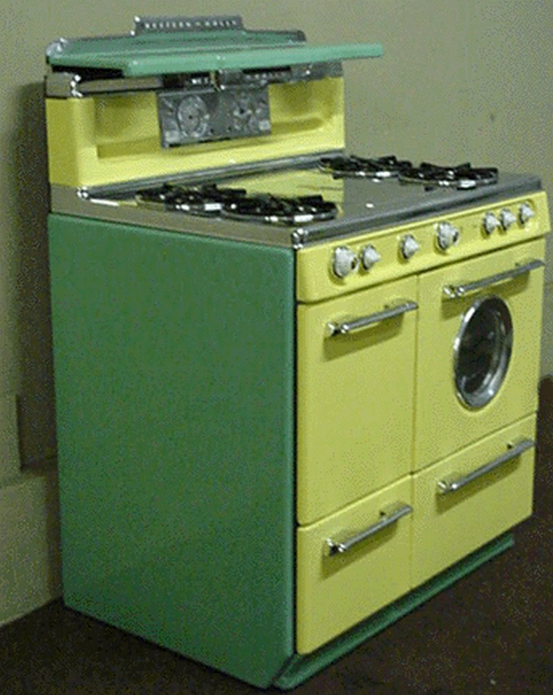 Green & Yellow Western Holly Stove - AntiqueGasStoves