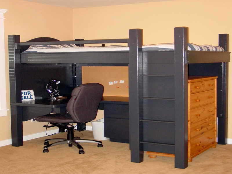 loft bed with desk underneath for adults