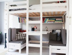 Great Work Area And Conversation Nook Under The Loft Bunk Bed - APC Concept