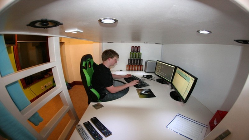 Loft bed with desk