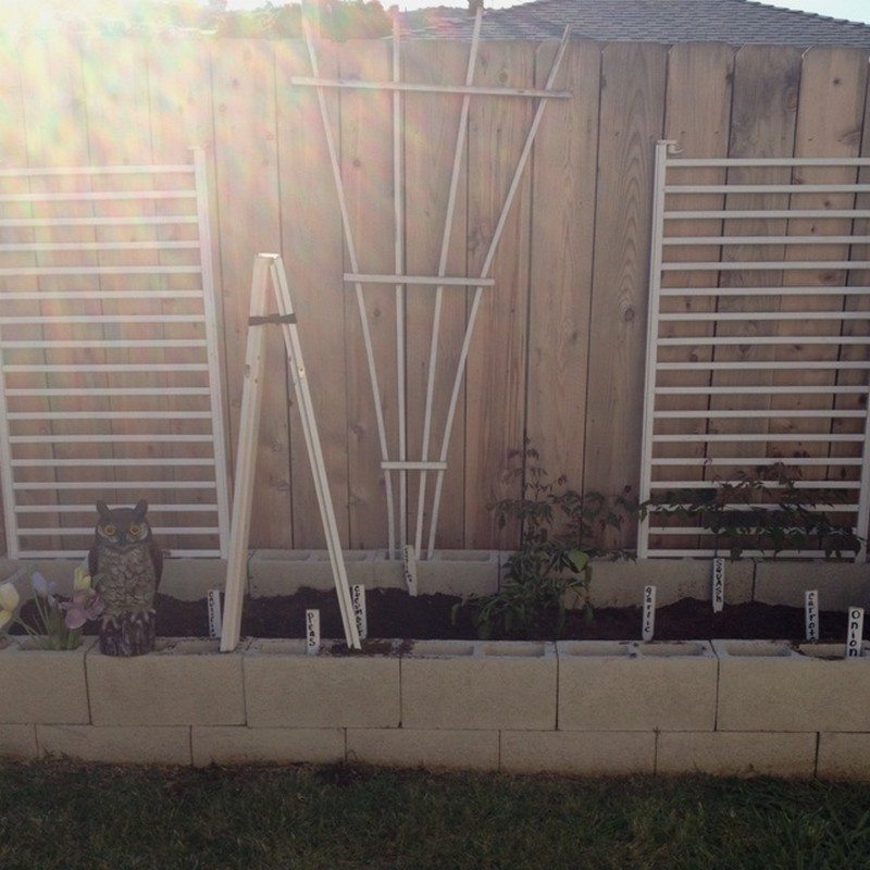 Trellis made from recycled materials.