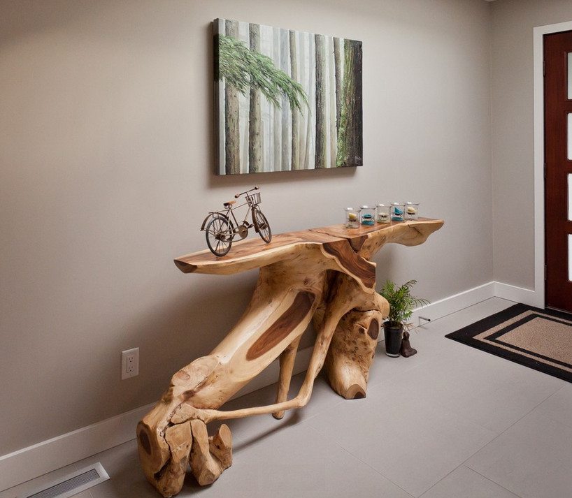 How about this log hall table?