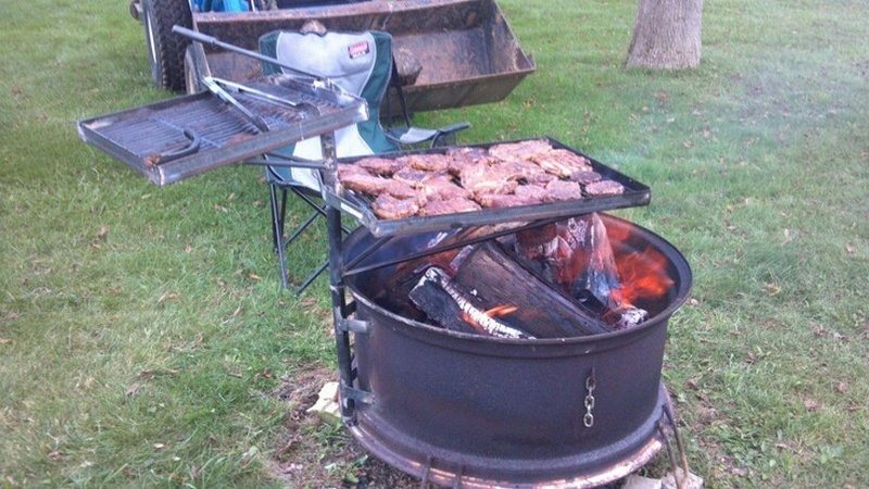 Recycled Rim BBQ Fire Pit