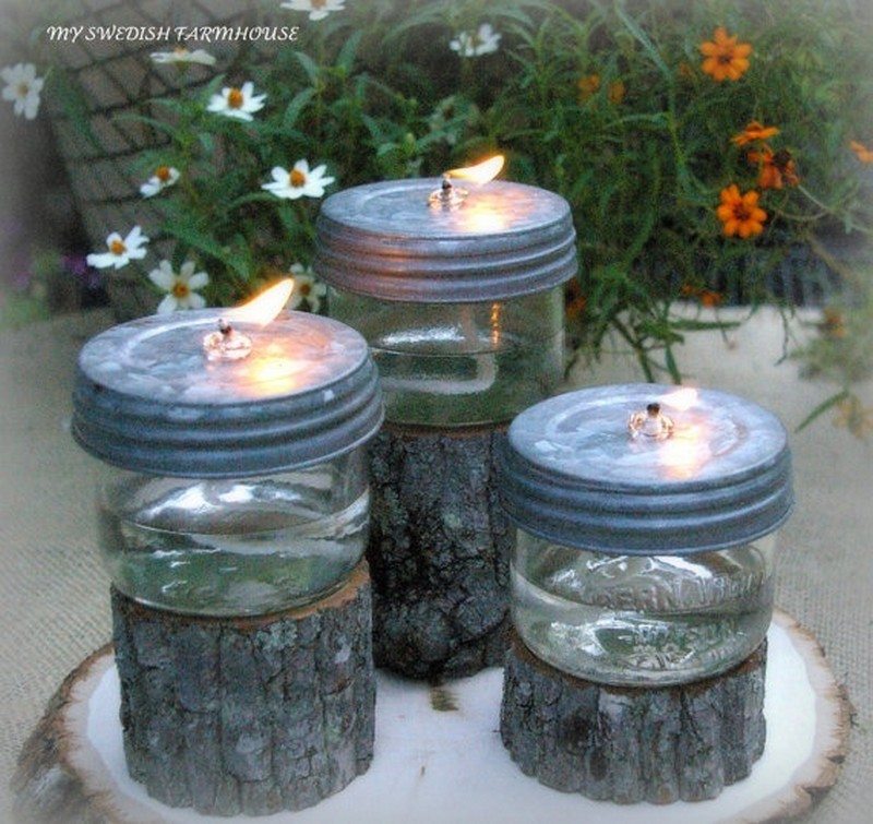 DIY Mason Jar Citronella Oil Candles