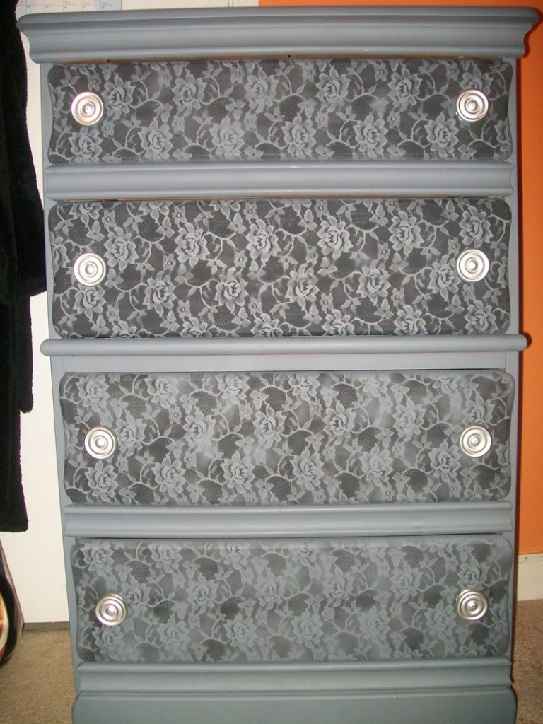 How To Paint A Lace Effect On A Dresser