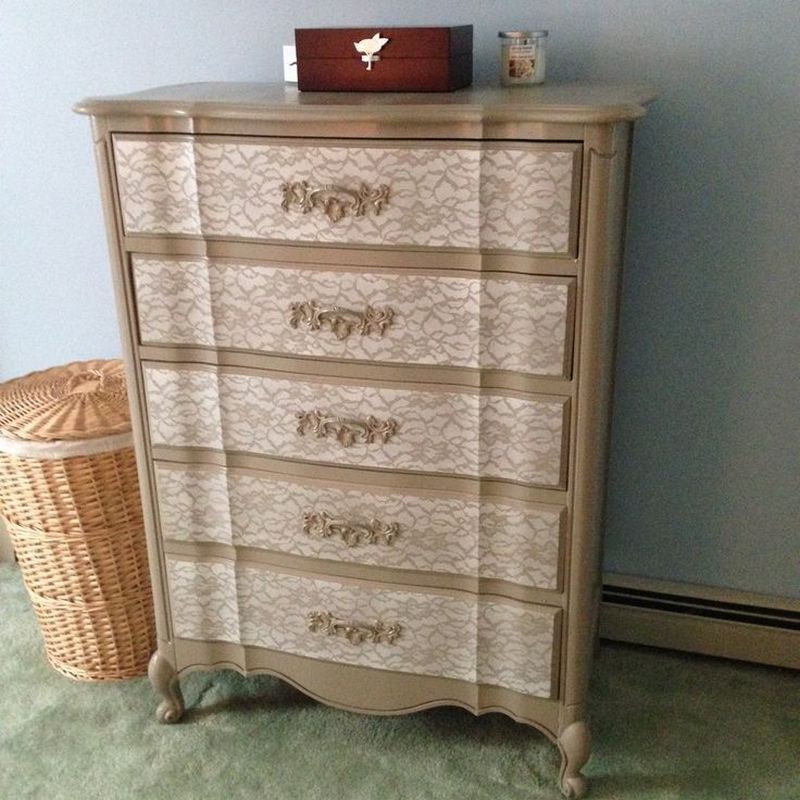 How To Paint A Lace Effect On A Dresser