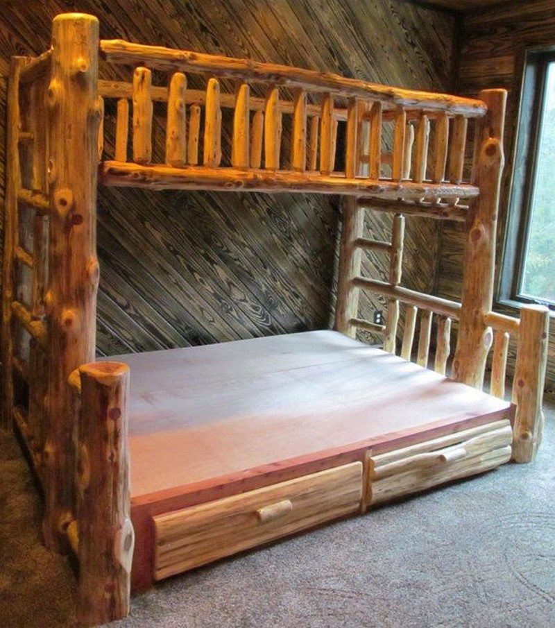 Warm Inviting Log Beds