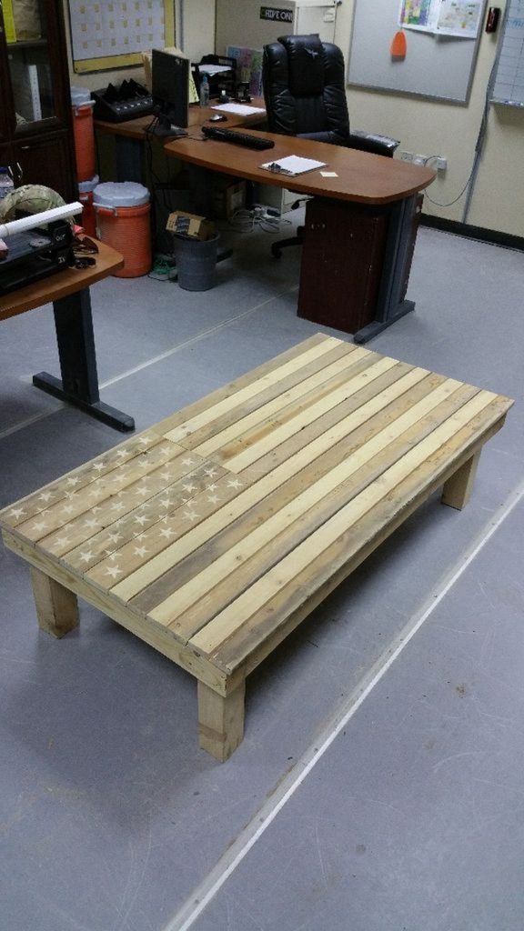 American flag pallet coffee table The Owner-Builder Network