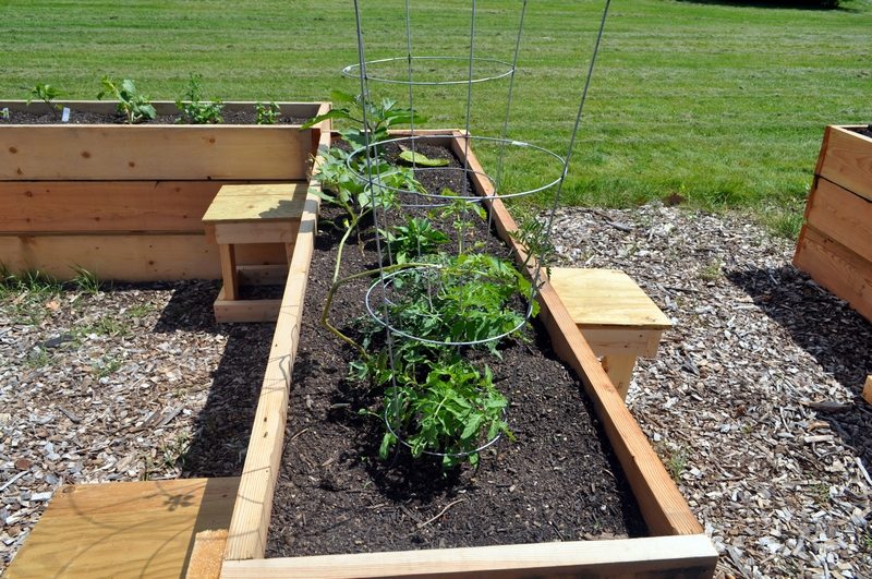 Raised Garden Bed with Benches