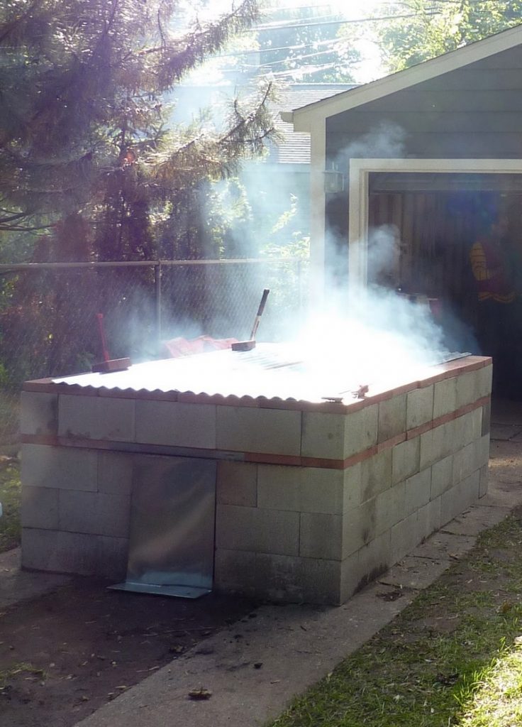 Cinder block outlet bbq pit