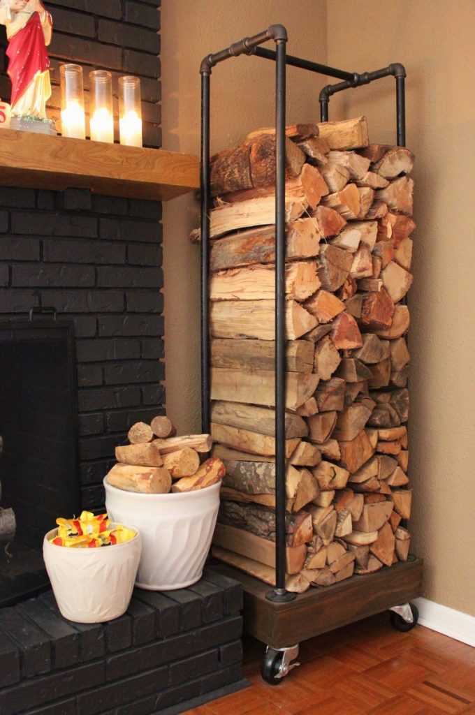 covered firewood storage