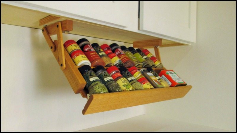 2 Tiered Under Cabinet Spice Rack Cool way to store your spices