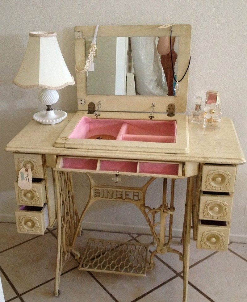 Upcycled Old Sewing Machine Table