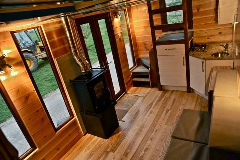 House on Wheels Built-in Hot Tub by Tiny Wood Homes