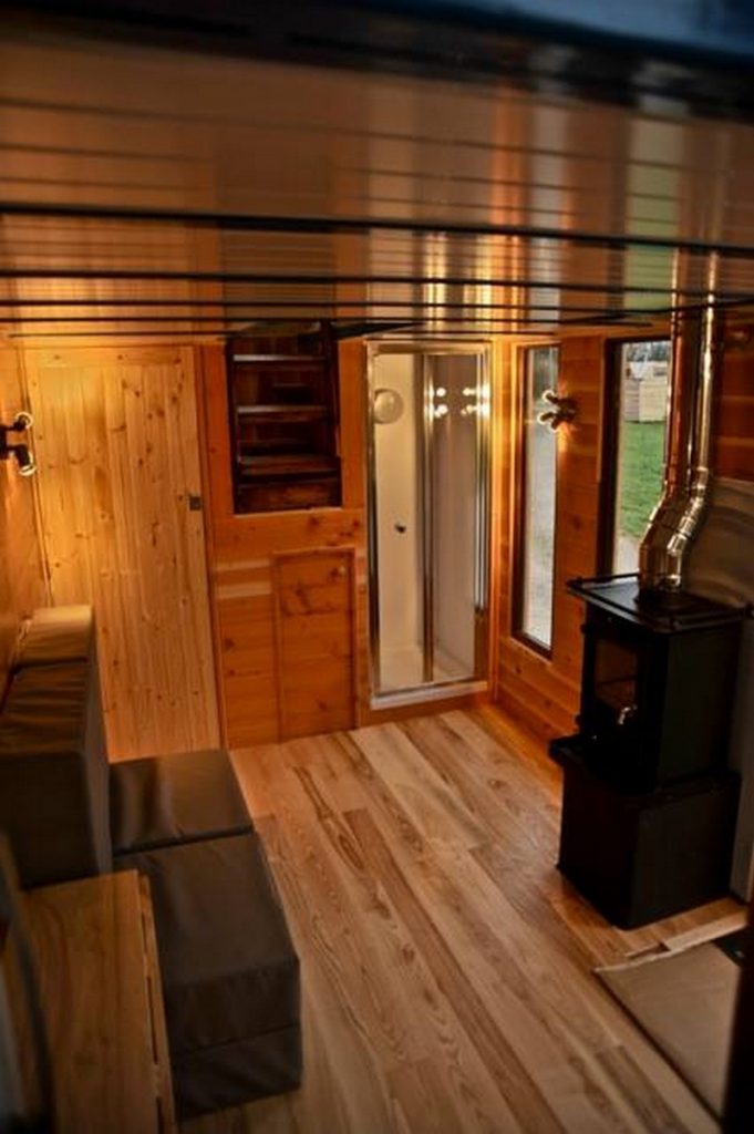 House on Wheels Built-in Hot Tub by Tiny Wood Homes