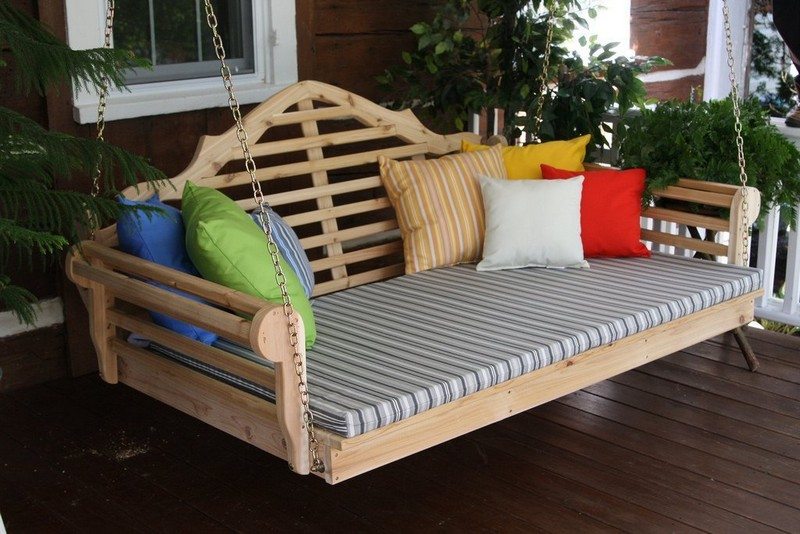 Outdoor Cedar Swing Bed Pergola