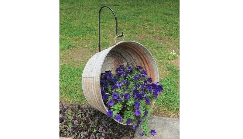 Repurposed Galvanized Buckets and Tubs