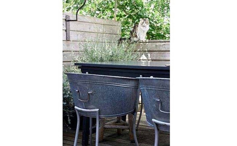 Repurposed Galvanized Buckets and Tubs