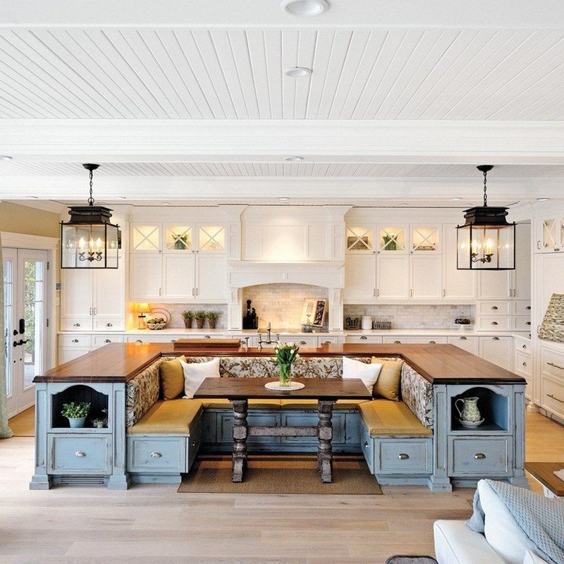 Great Kitchen Island with Built-In Seating Inspiration