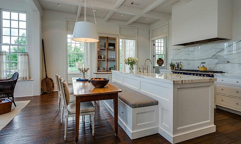 kitchen table built into island