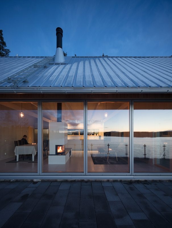 Large glass walls allow unrestricted views of the surrounding scenery.