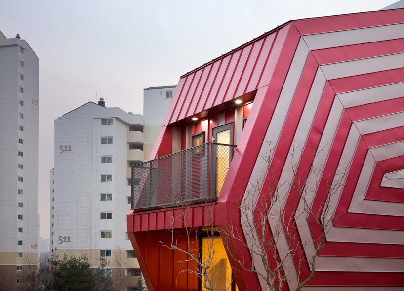 The Lollipop House's swirling pink and white candy stripes look almost hypnotic.