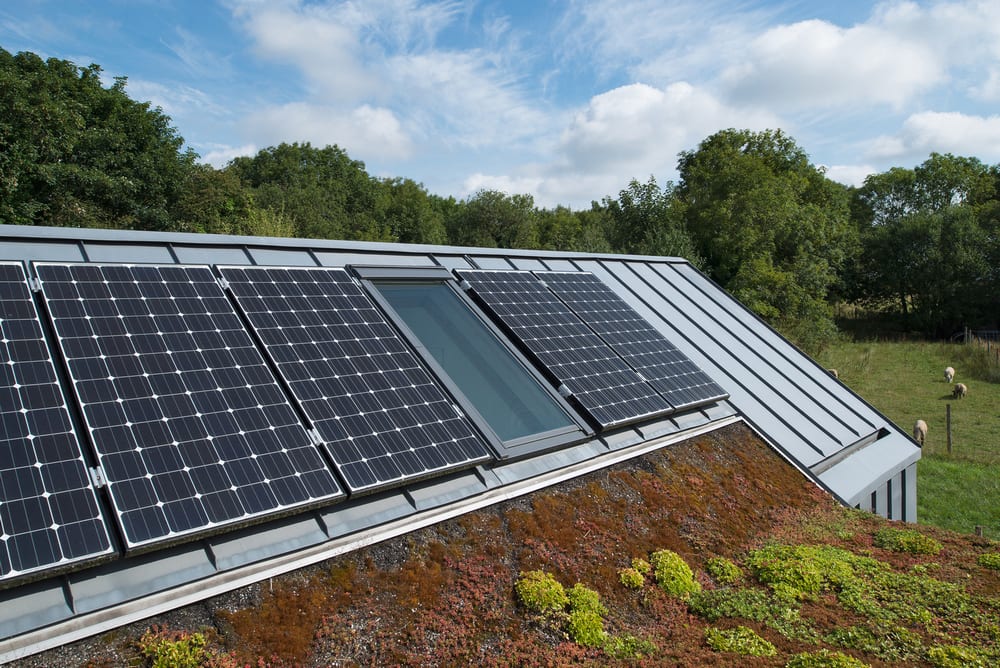 Solar arrays installed on the roof helps keep energy cost down.