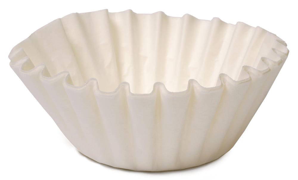To prevent all your potting soil from slipping through the hole, line your smaller containers with coffee filter. 