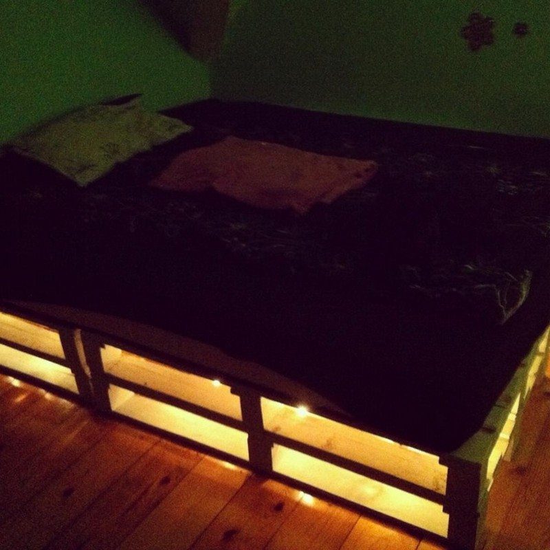 Diy bed deals with lights