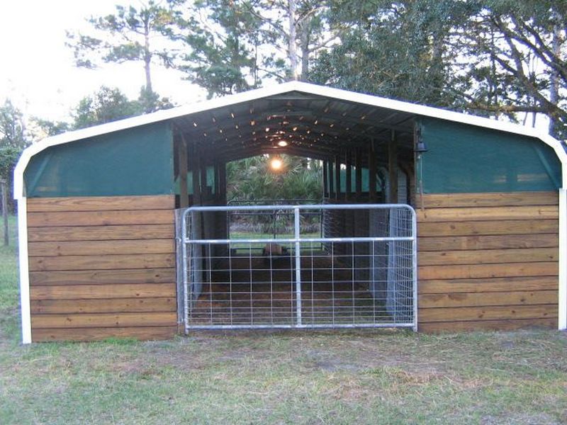 If you have enclosed the barn, make sure to install swinging or sliding doors. If it is open at the front or back, then the swinging doors will only be needed on the stalls.