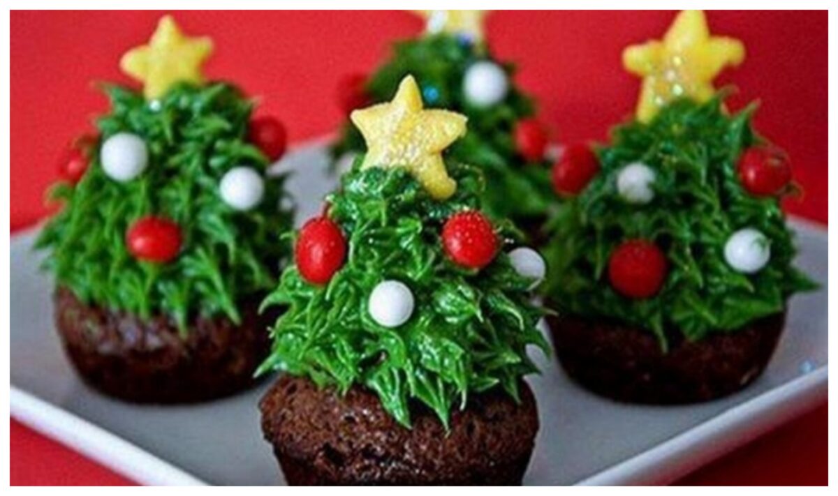 Christmas Tree cup cake