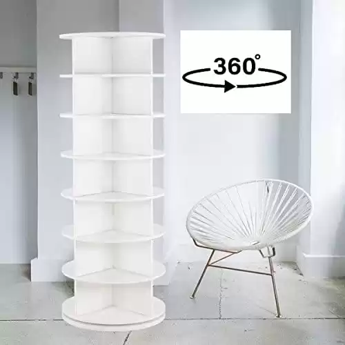 Lazy Susan Shoe Rack, Rotating 360, 7-Tier Holds Over 35 Pairs of Shoes