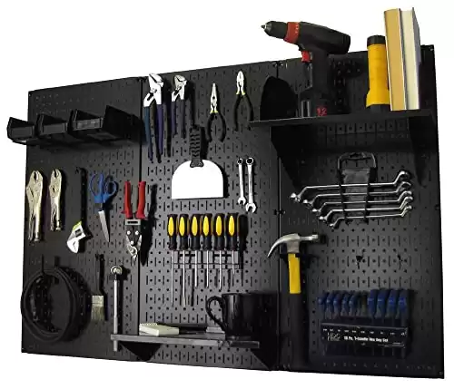Pegboard Standard Tool Storage Kit with Black Tool board and Black Accessories