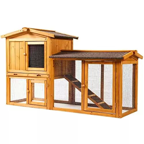 Wooden Chicken Coop with Ventilation Door, Removable Tray & Nesting Box