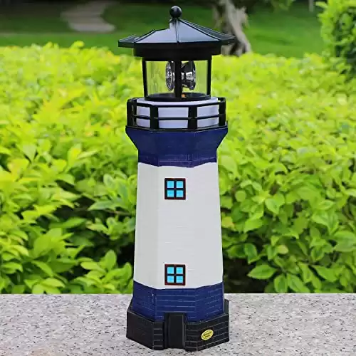 Solar Garden Lighthouse With Rotating Lamp